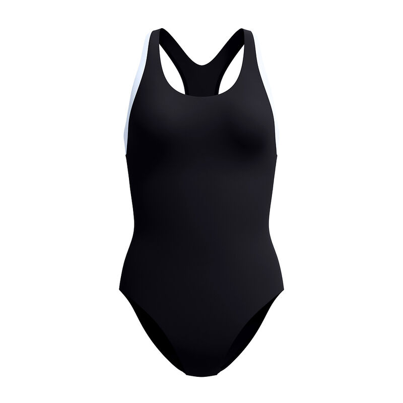 Womens Colourblock Racerback One Piece, Anthracite/White, hi-res image number 6