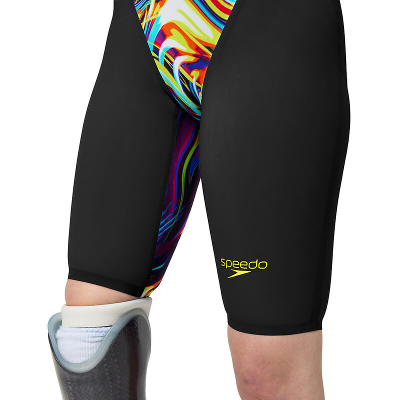 Womens Fastskin LZR Pure Valor 2.0 Openback Kneeskin, Black/Molten Blur, hi-res image number 7
