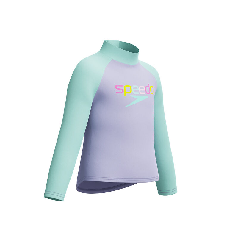 Toddler Girls Infant Print Ls Rashguard, Bright Lavender, hi-res image number 3