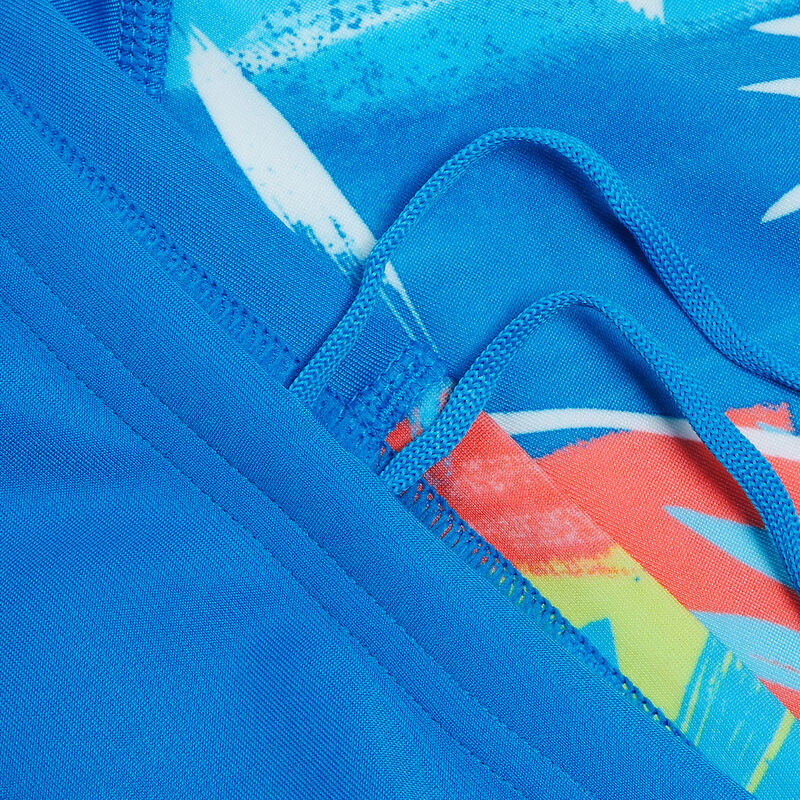 Junior Boys Digital Allover V Aquashort, Blue/Red, hi-res image number 4