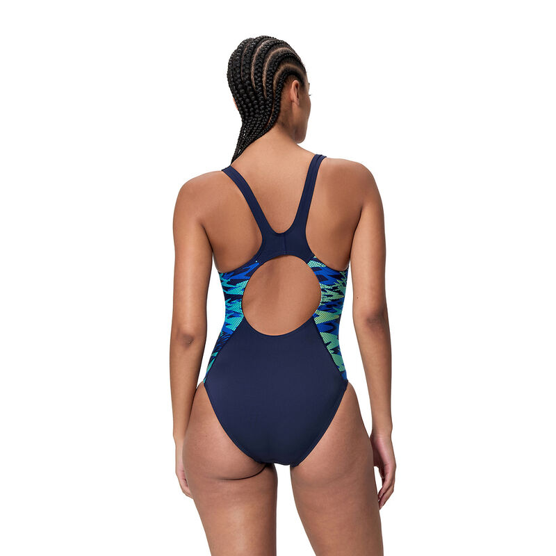 Womens Printed Splice Muscleback One Piece