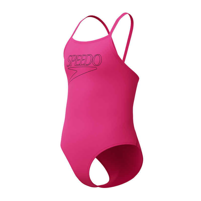 Junior Girls Classic Logo One Piece, Margarita Pink, hi-res image number 8