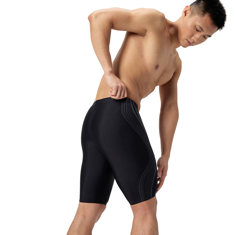 Mens Printed Movement Jammer, Black, hi-res image number 3
