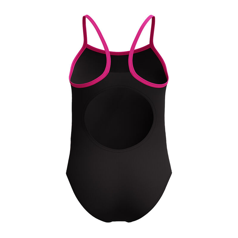 Junior Girls Plastisol Placement Thinstrap Muscleback One Piece, Flare Pink, hi-res image number 3