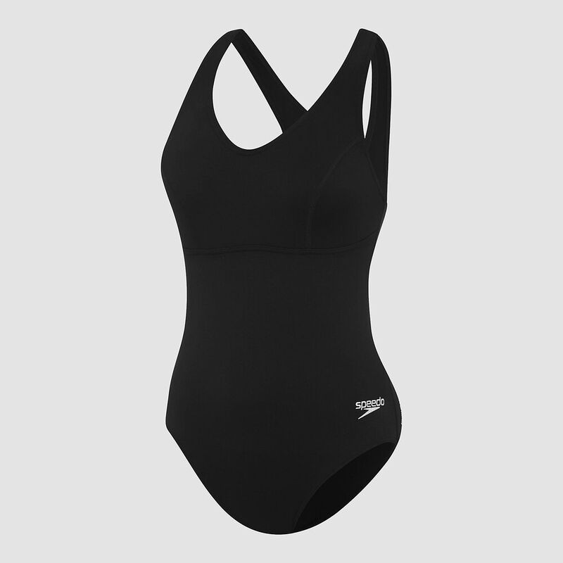Womens Contour Clipback One Piece, Black, hi-res image number 3