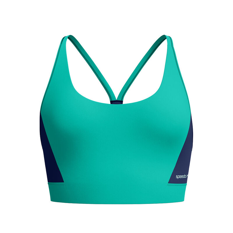 Womens Colorblock Bikini Top, Green, hi-res image number 6