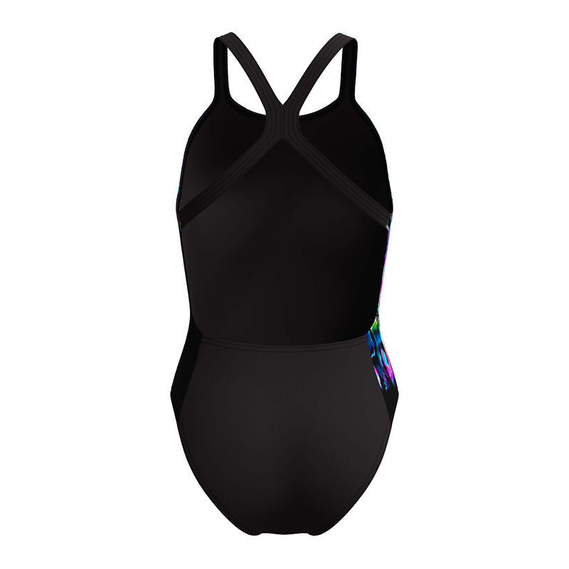 Placement Printed Powerback One Piece, Glitchy Garden/Black, hi-res image number 7