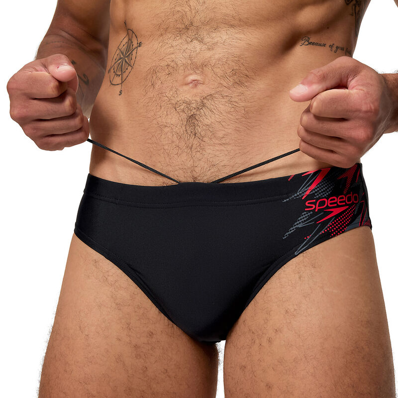 Mens Medley Logo 7cm Brief, Anthracite/High Risk Red, hi-res image number 5