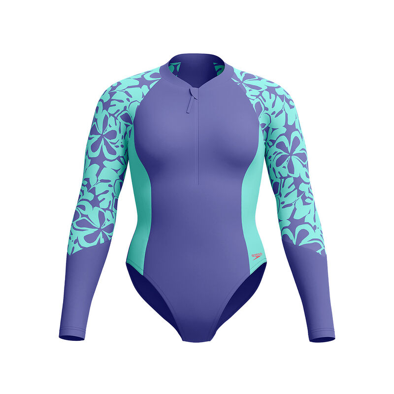 Womens Long Sleeve Swim Suit, Hapuna Blue, hi-res image number 7