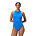 Womens Racer Zip Swimsuit With Built In Swim Bra One Piece, Lagoon Blue, swatch