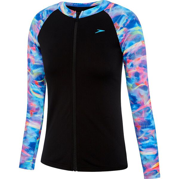 Girls Zip Up Long Sleeve Rashie Rashies & Sun Tops Speedo Australia