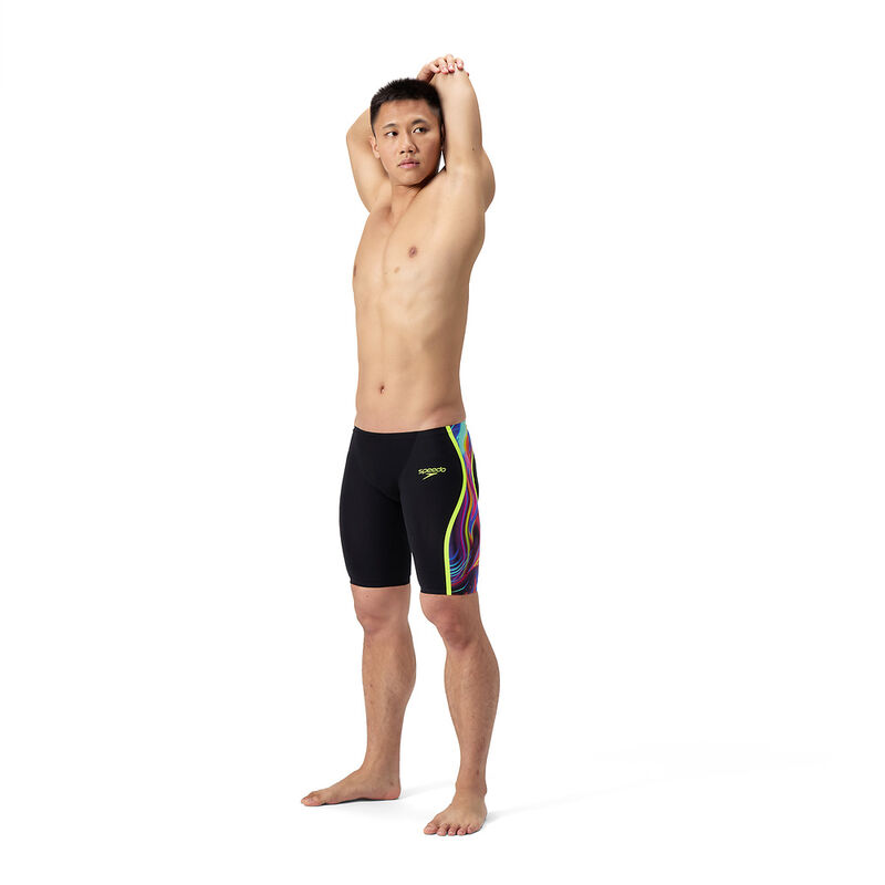 Mens Fastskin LZR Pure Intent 2.0 Jammer, Black/Molten Blur/Hyper Yellow, hi-res image number 4