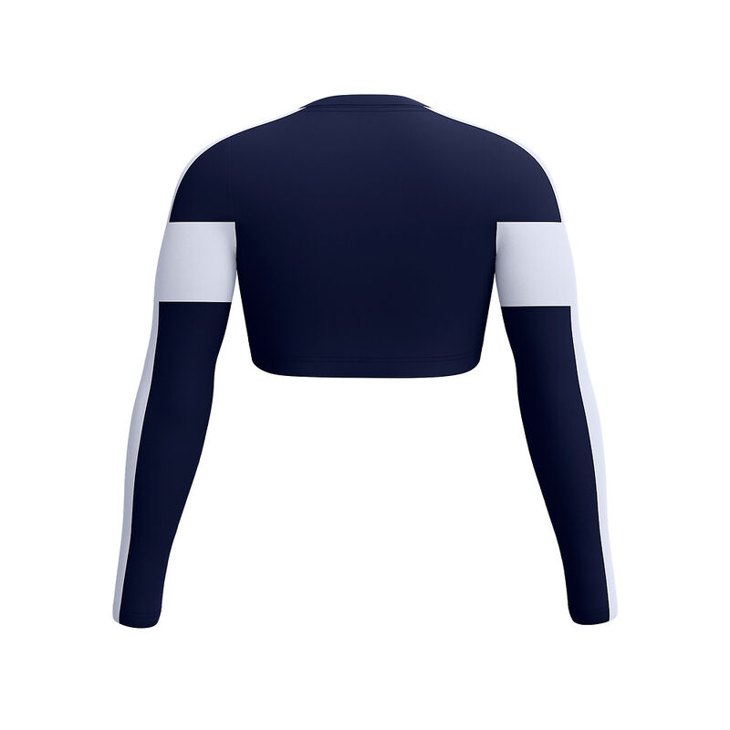 Womens Long Sleeve Crop Rashguard Top Navy, Peacoat, hi-res image number 7