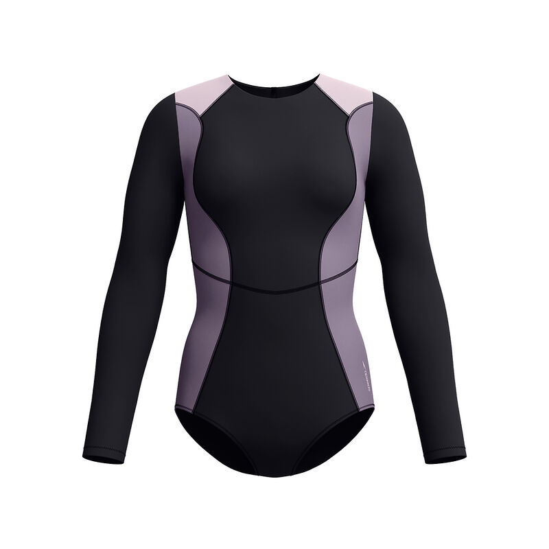 Womens Colourblock Long Sleeve Zip Back One Piece, Anthracite, hi-res image number 7