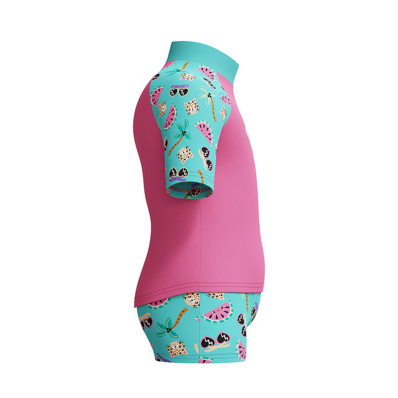 Toddler Girl Digital Short Sleeve Rash Top Set