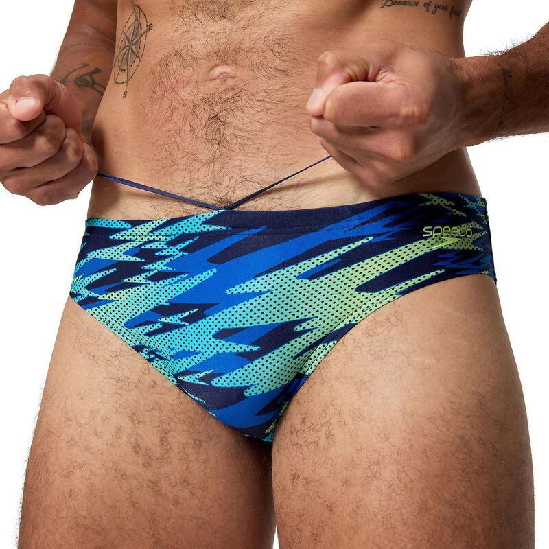 Mens Print 7cm Brief, Peacoat/Deep Sapphire, hi-res image number 5