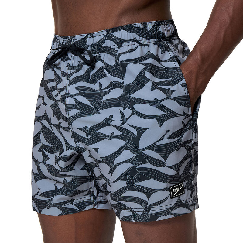 Mens Print Redondo Edge Volley 16" Watershort, Anthracite/Grey Lead, hi-res image number 5