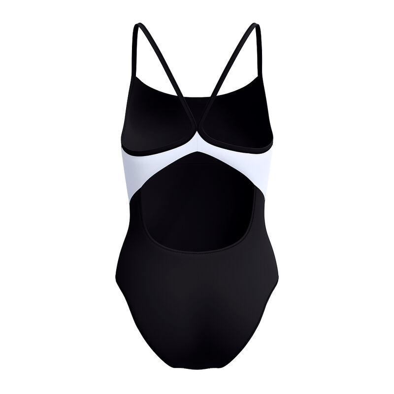 Womens Solid Racerback One Piece, Anthracite/White, hi-res image number 7