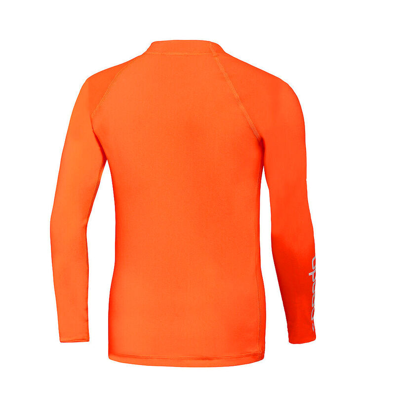 Boys Long Sleeve Rash Top JM, Fluro Orange, hi-res image number 3