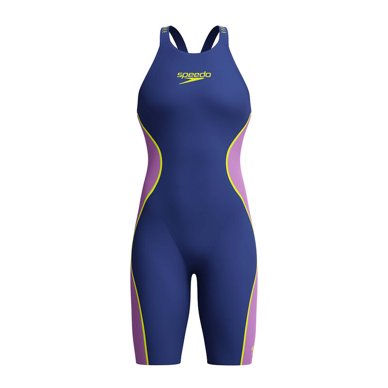 Womens LZR Intent 2.0 Openback Kneeskin, Noble Navy/Neon Jelly/Hyper Yellow, hi-res image number 7