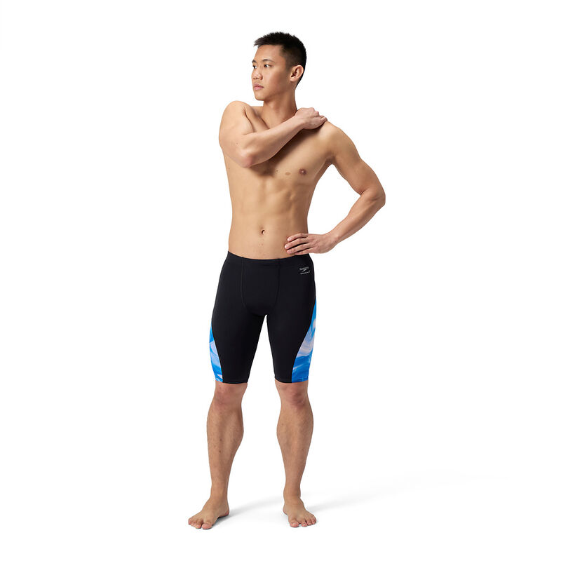 Printed Side Spliced Jammer, Ocean Wash- Black, hi-res image number 4