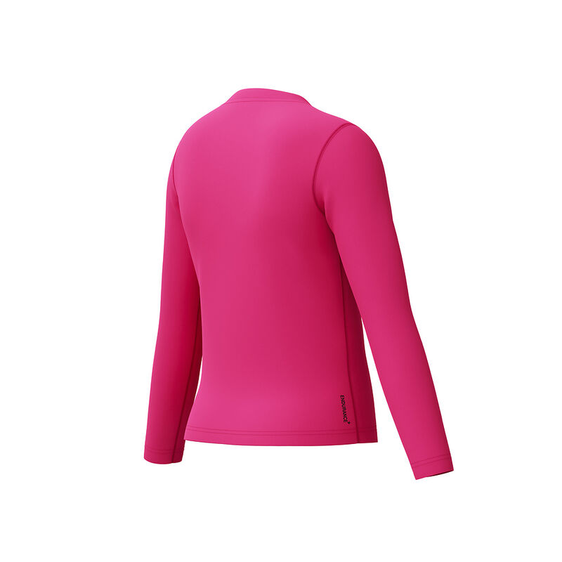 Junior Girls Unisex Long Sleeve Classic Logo Rashguard, Margarita Pink, hi-res image number 4