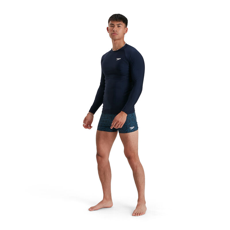 Mens Ls Rash Top, True Navy/White, hi-res image number 3