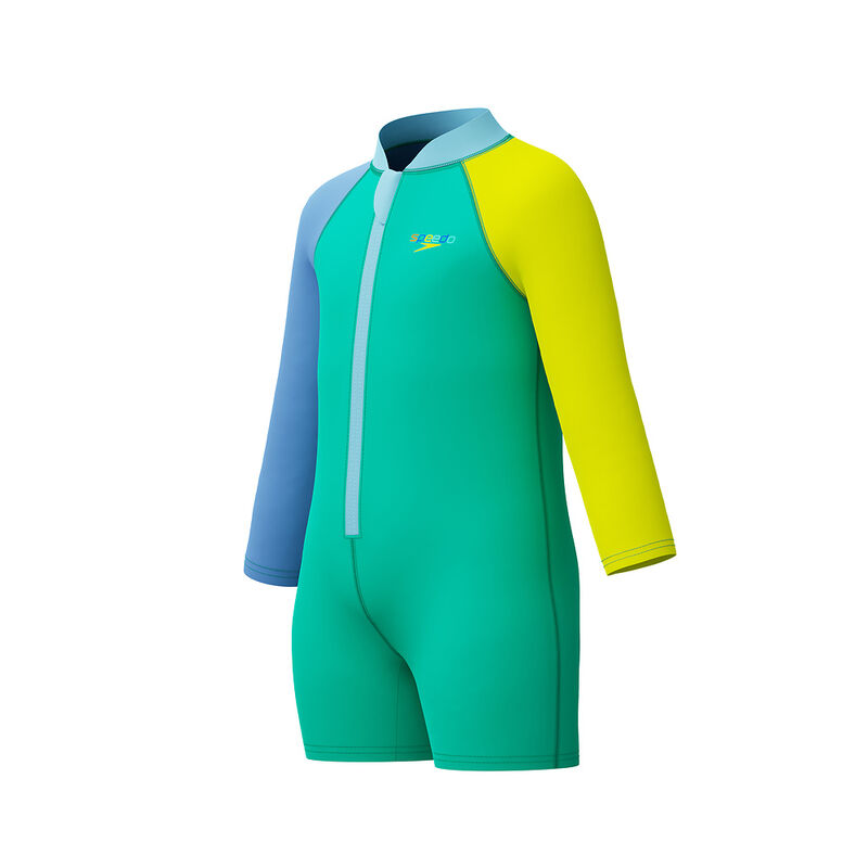 Toddler Long Sleeve Zip Sunsuit, Marine Teal, hi-res image number 8