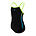 Junior Girls Thinstrap Muscleback One Piece, Anthracite/Mayan Blue, swatch