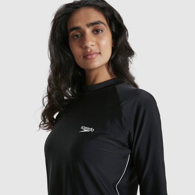 Womens Swim Tunic, Black/White, hi-res image number 5