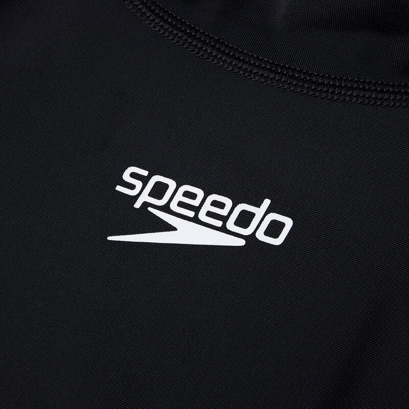 Womens Short Sleeve Rash Top, Black/White, hi-res image number 8