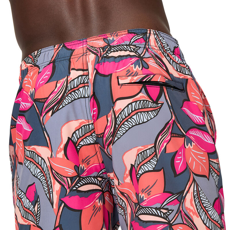 Mens Print Redondo Edge Volley 16" Watershort, Trop Coral, hi-res image number 4