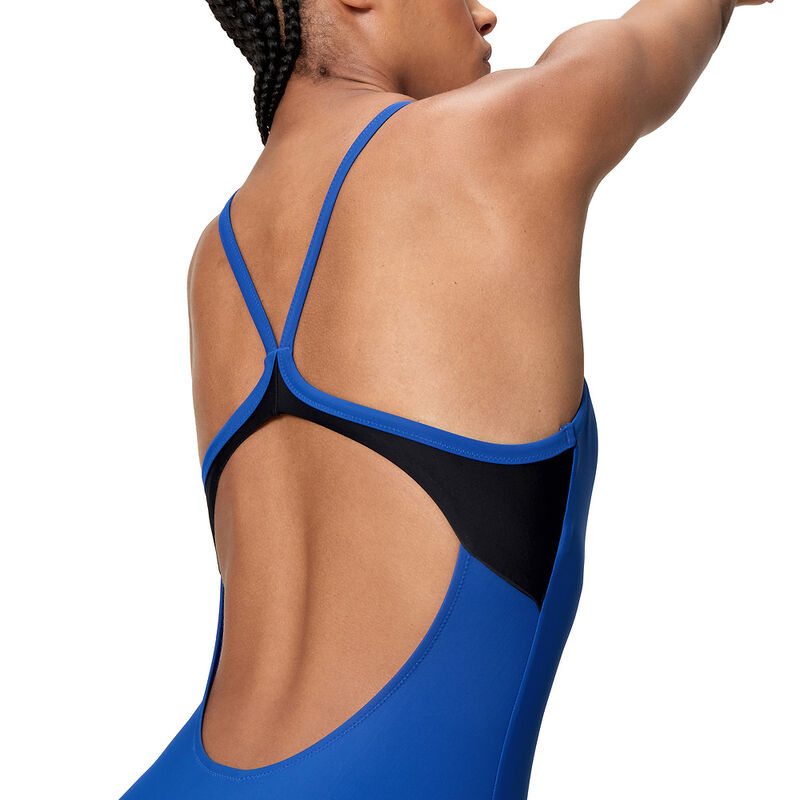 Womens Solid Racerback One Piece, Zaffre Blue/Anthracite, hi-res image number 5