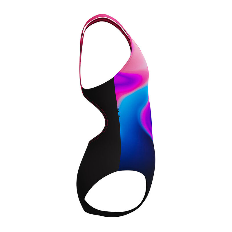 Junior Girls Placement Splashback One Piece, Margarita Pink/Anthracite, hi-res image number 3