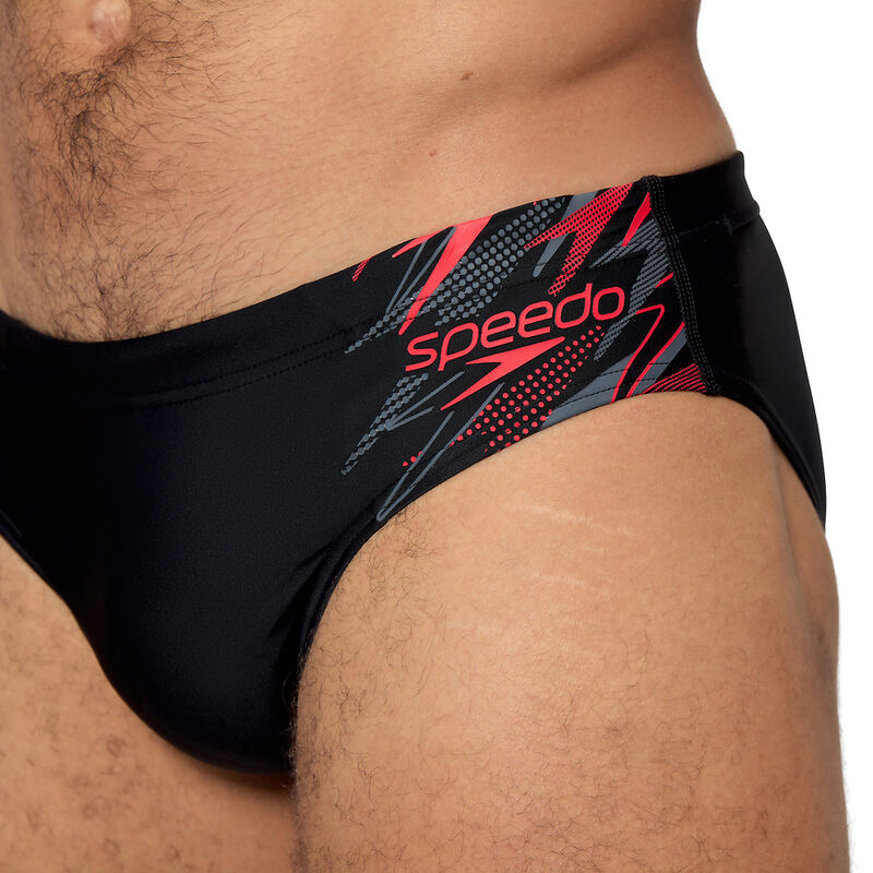 Mens Medley Logo 7cm Brief, Anthracite/High Risk Red, hi-res image number 4