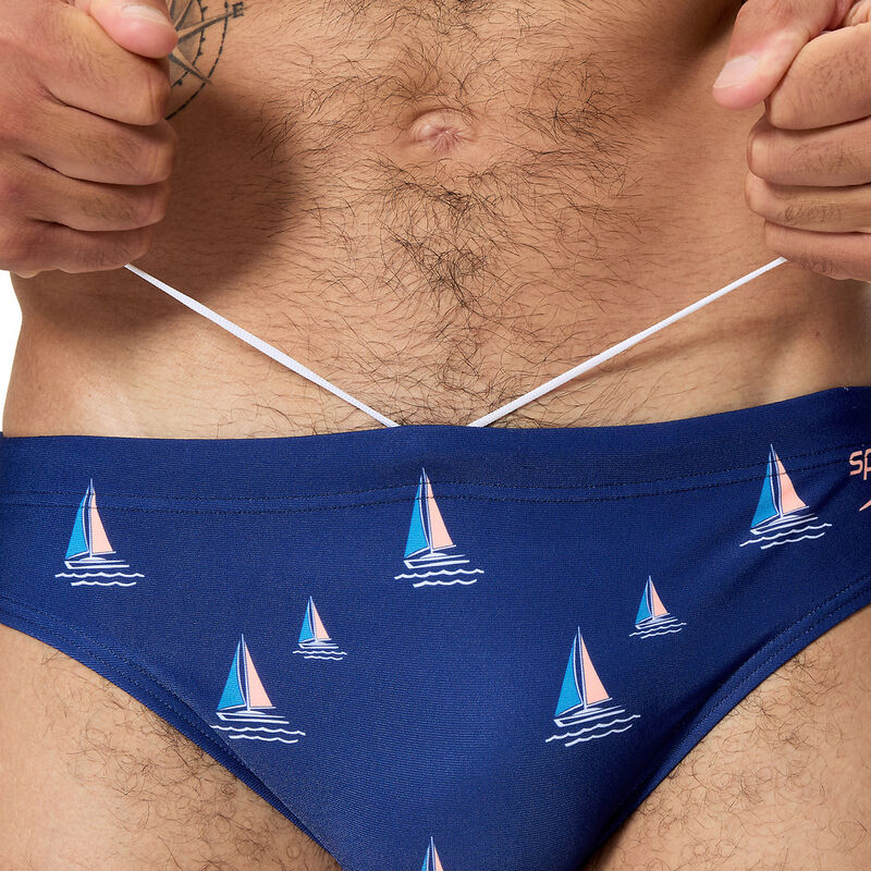 Mens Endurance+ Sailboat Brief, Blue/White, hi-res image number 5