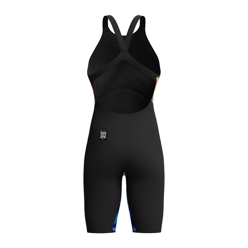 Womens Fastskin LZR Pure Valor 2.0 Openback Kneeskin, Black/Molten Blur, hi-res image number 9