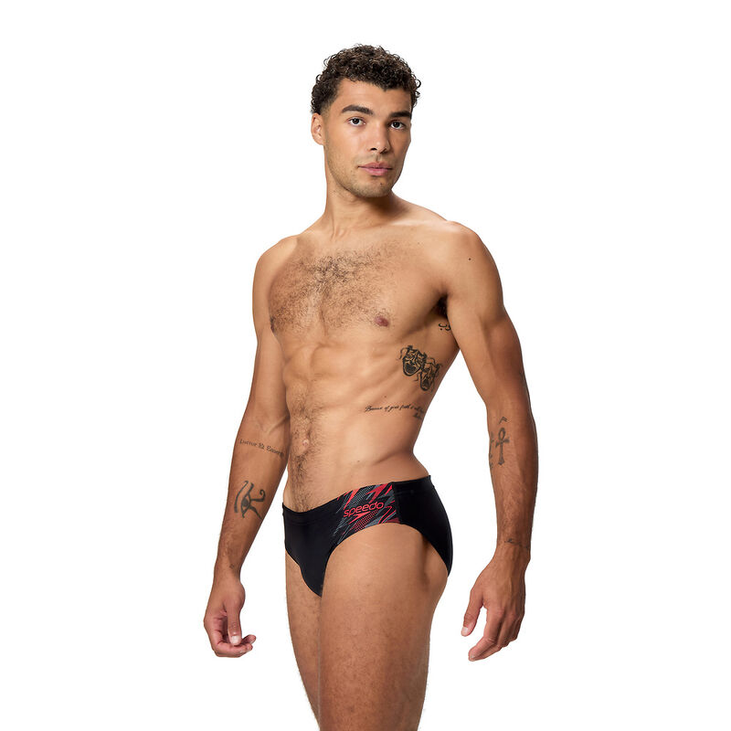 Mens Medley Logo 7cm Brief, Anthracite/High Risk Red, hi-res image number 3