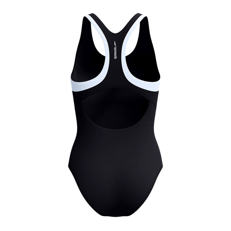 Womens Colourblock Racerback One Piece, Anthracite/White, hi-res image number 7