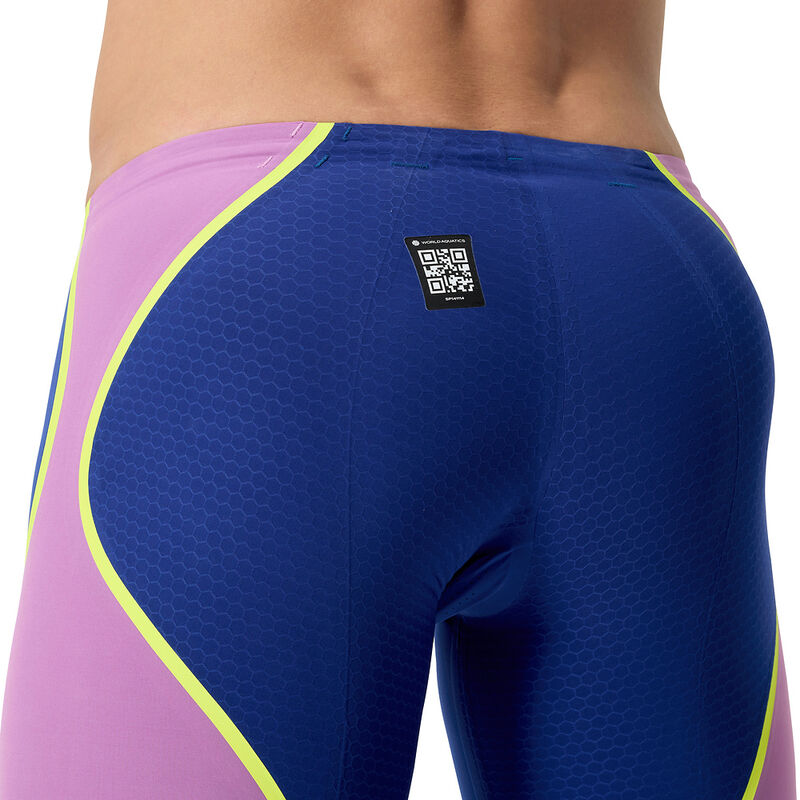 Mens LZR Intent 2.0 Jammer, Noble Navy/Neon Jelly/Hyper Yellow, hi-res image number 6