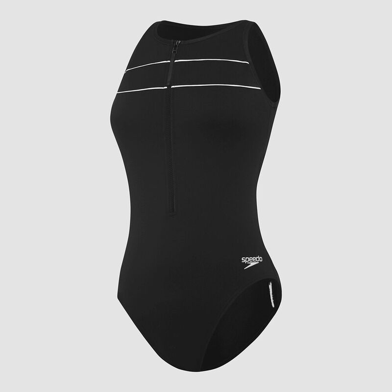 Womens Spirit Turbo Suit One Piece, Black/White, hi-res image number 3