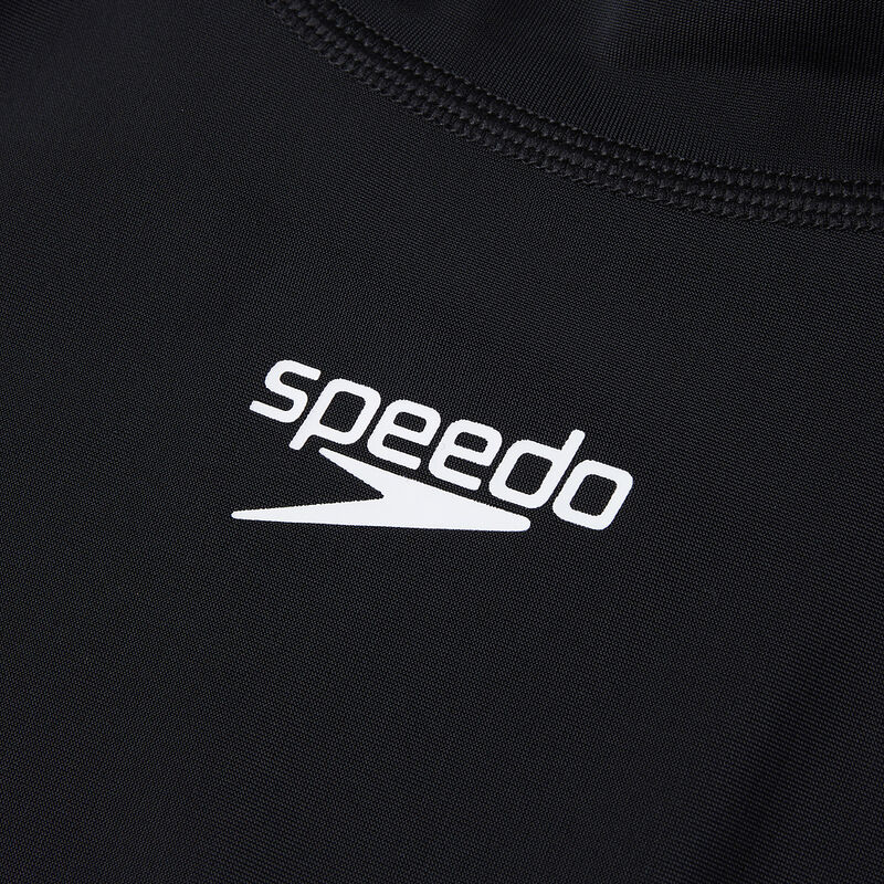 Womens Short Sleeve Rash Top, Black/White, hi-res image number 8