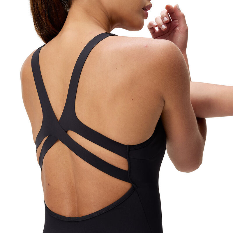 Womens Sculpture Boom Back One Piece, Black, hi-res image number 4
