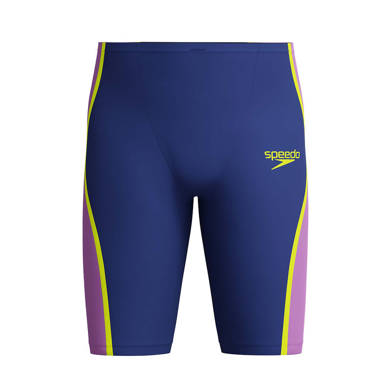 Mens LZR Intent 2.0 High/Waist Jammer, Noble Navy/Neon Jelly/Hyper Yellow, hi-res image number 7