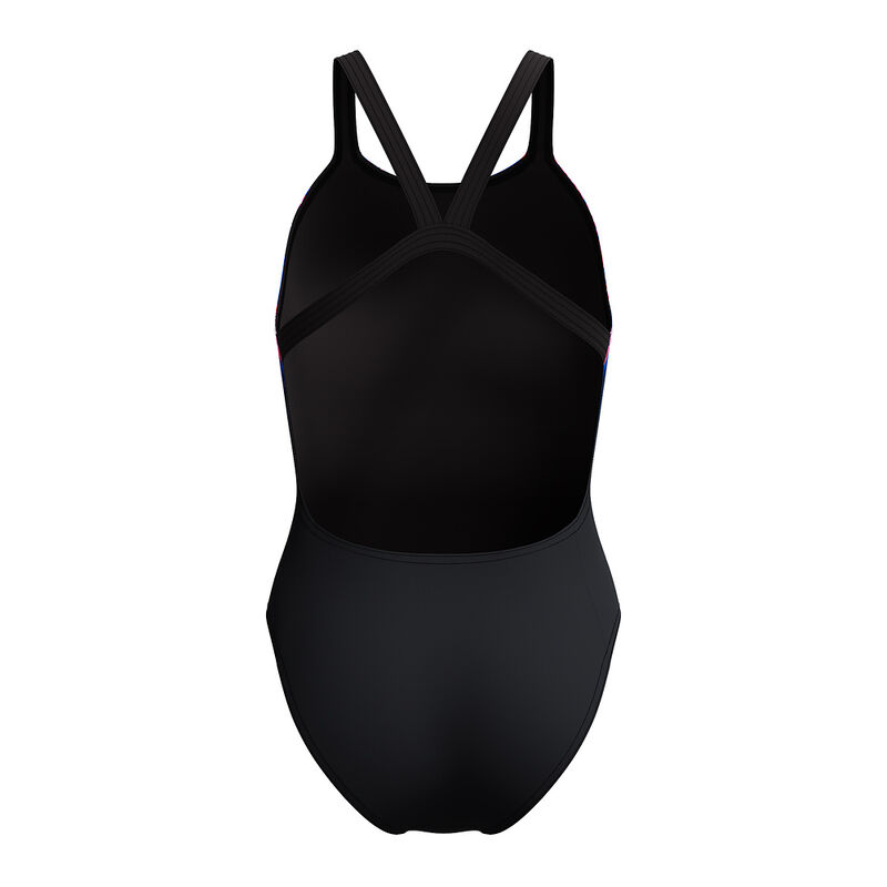 Womens Printed Leaderback- Engineered One Piece, Electro Static- Black, hi-res image number 9