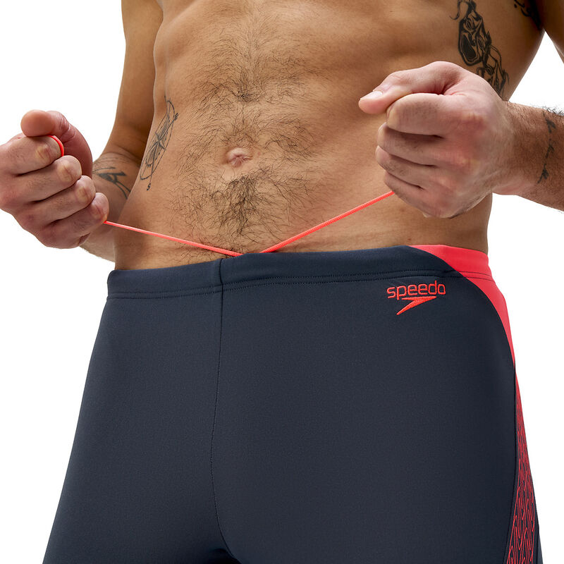 Mens Hyperboom Splice Jammer, Grey Lead/Neon Coral, hi-res image number 6